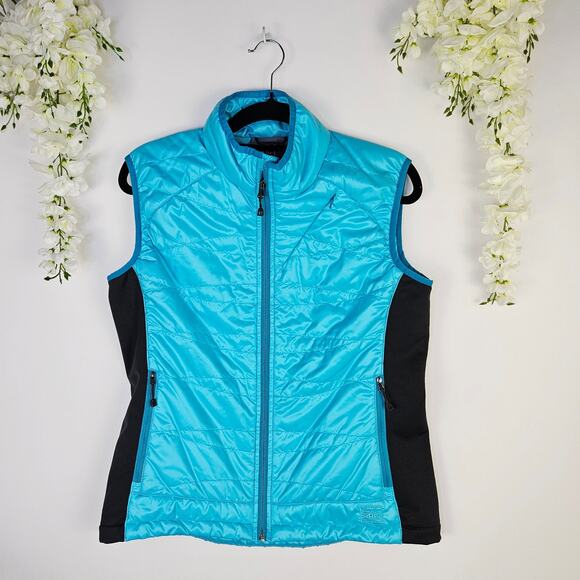 REI Primaloft Pertex Blue Quilted Vest Women Large Lightweight Outdoor Activity - Picture 1 of 10